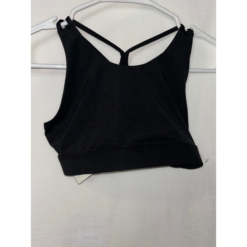 All In Motion Girls' Active Sports Bra Black Strappy Back Size L (10/12)